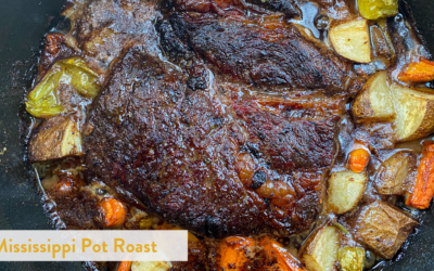 Mississippi Pot Roast with Roasted Garlic, Basil, and Parsley Butter