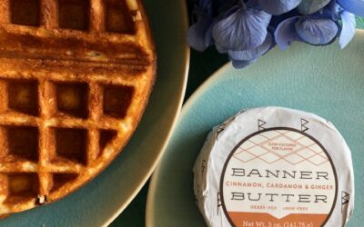 Crispy Waffles with Cinnamon, Cardamom & Ginger Butter