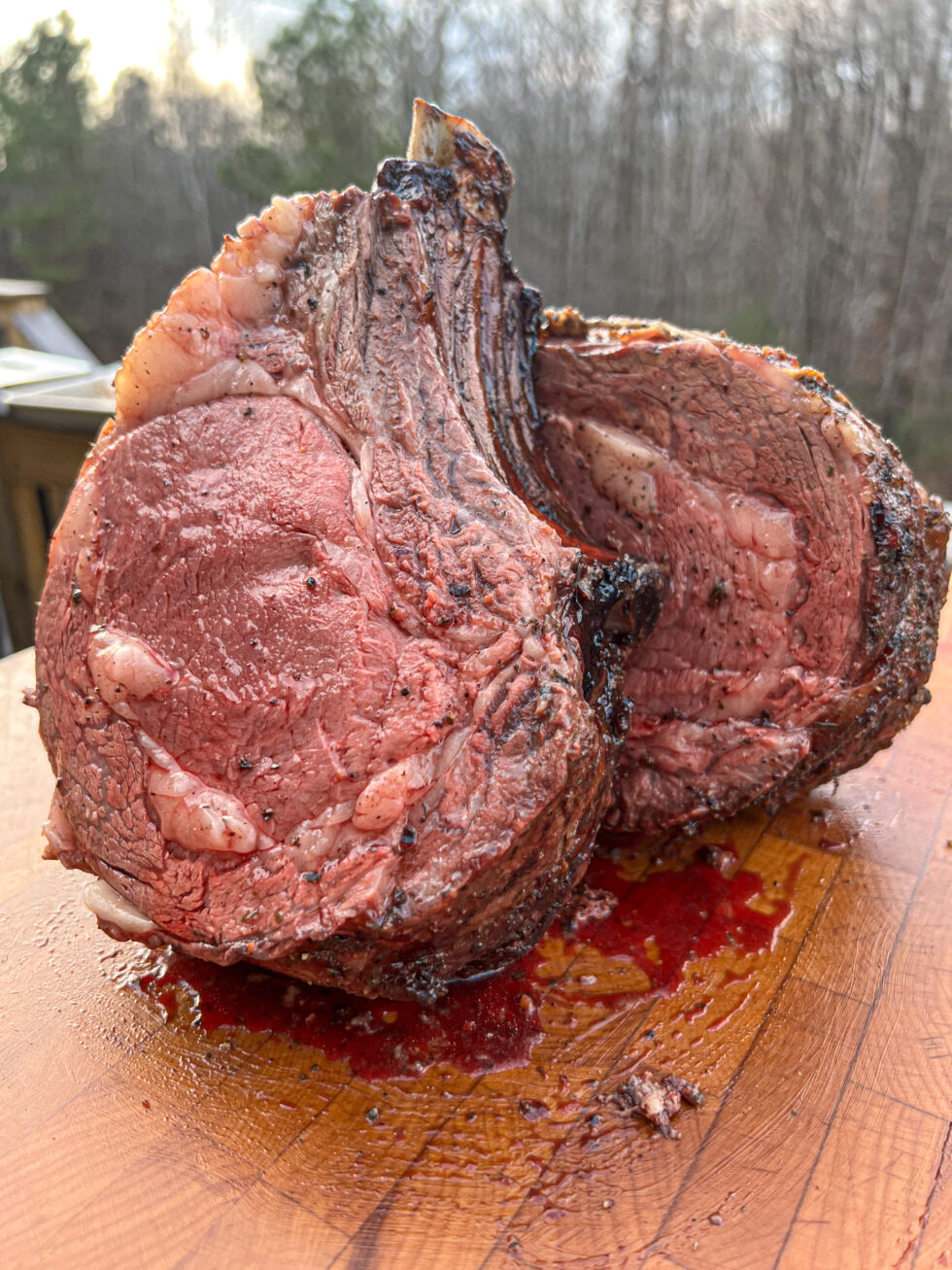 Smoked Prime Rib With Roasted Garlic Basil And Parsley Butter Banner Butter Atlanta