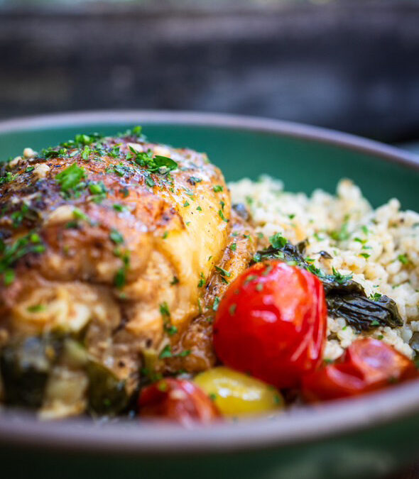 Creamy Lemon Chicken and Rice with Berbere Butter