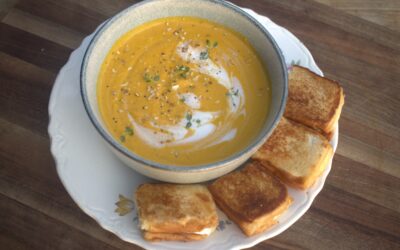 Roasted Pumpkin and Honeynut Squash Soup with Cinnamon, Cardamom & Ginger Butter